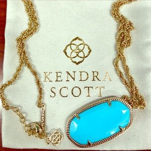 Kendra Scott Turquoise & Gold Rae pendant necklace